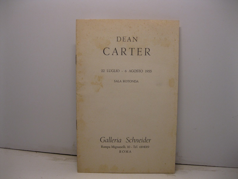 Dean Carter 22 luglio-6 agosto 1955. Sala rotonda. Galleria Schneider